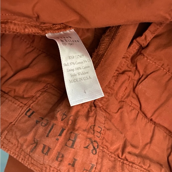 Frank & Eileen WICKLOW The Italian Chino Italian Performance Twill Size: 4 RUST - Picture 9 of 15